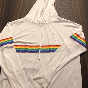 Rainbow long sleeve hooded shirt